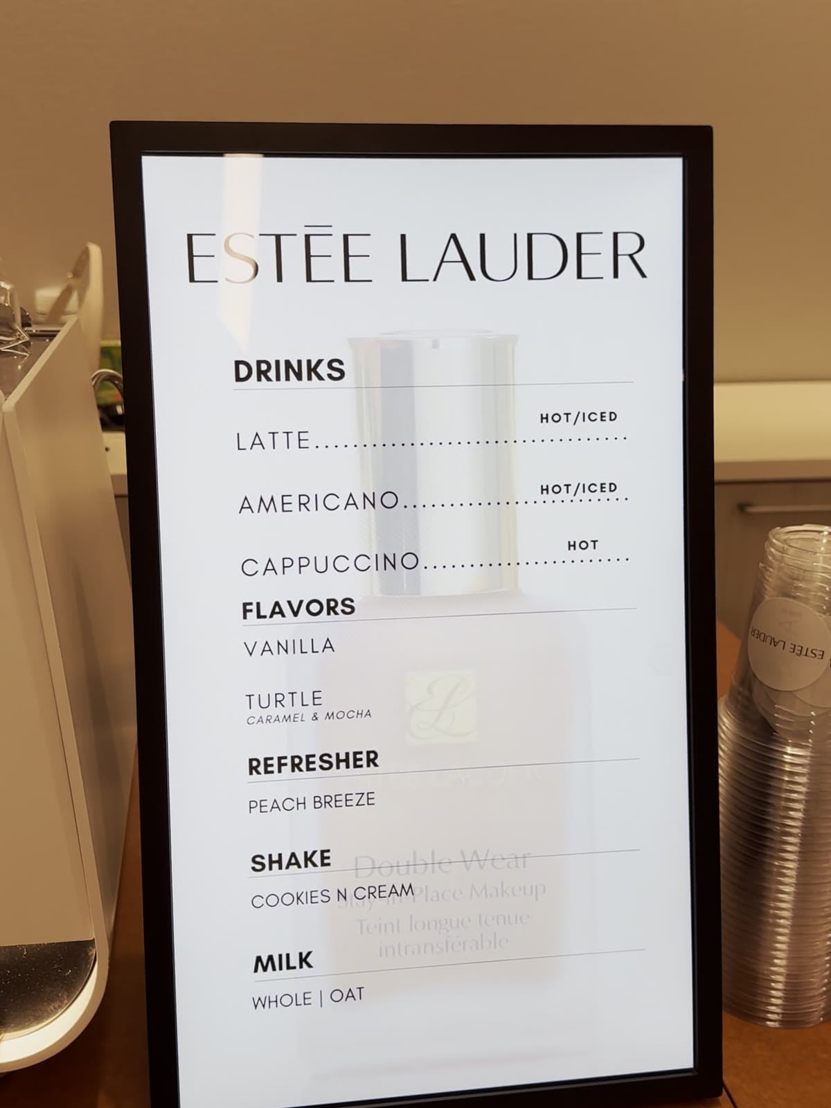 Estée Lauder — Custom digital menu