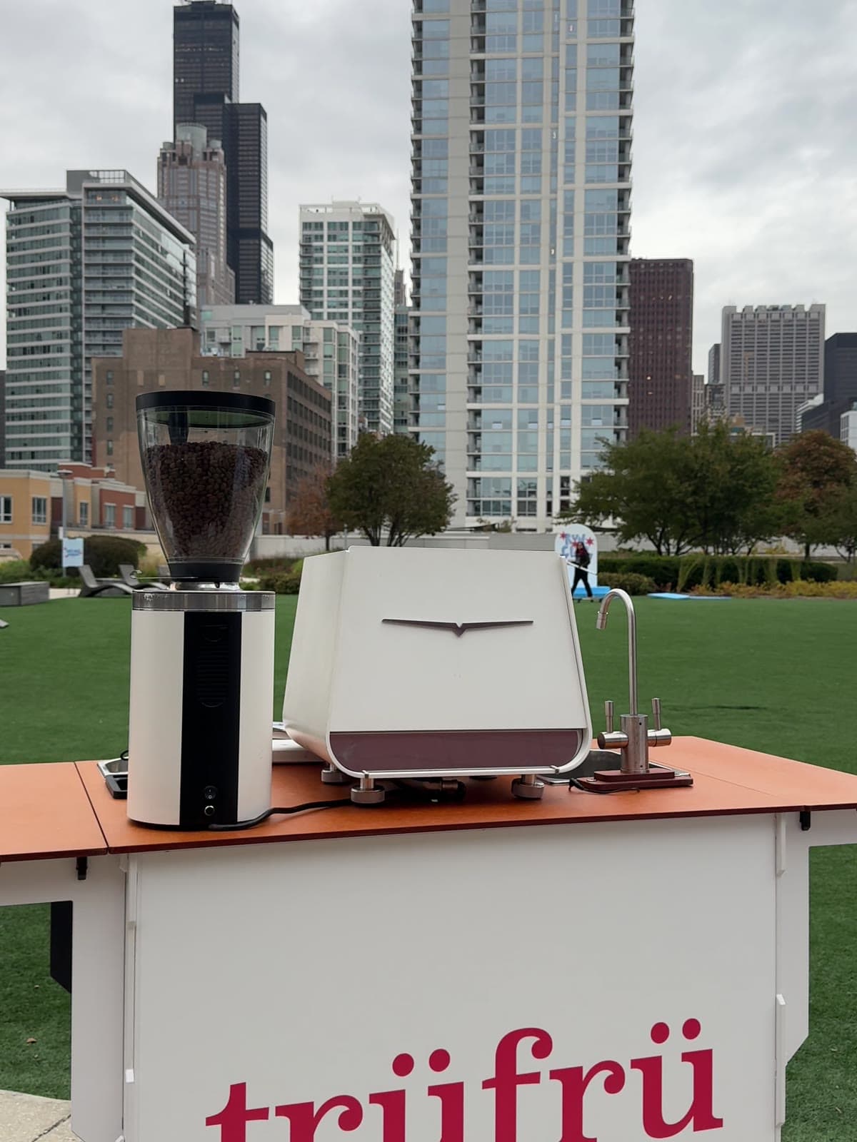 trüfrü — Wrapped cart, skyline pop-up