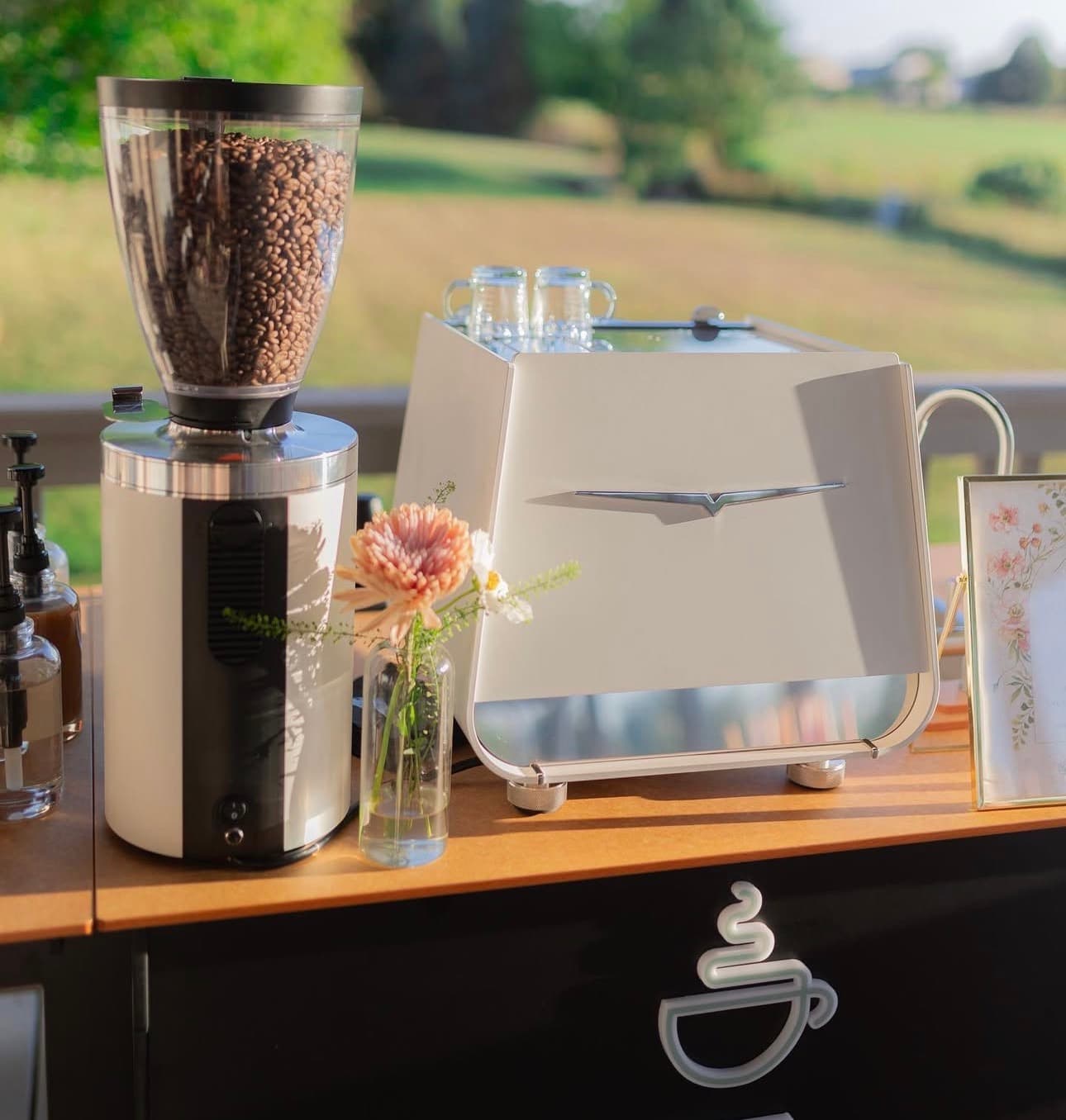 Espresso setup for an outdoor event